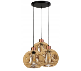 Stropní LED svítidlo LOFT 3xE27 - WOOD - měď