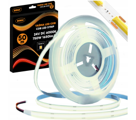 LED pásek COB Neon 24V - 528D - 15W/m - IP20 - 1650lm - 50m - studená barva