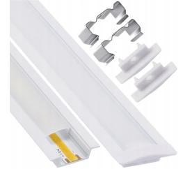 LED hliníkový profil zapuštěný 1m bílý - sada
