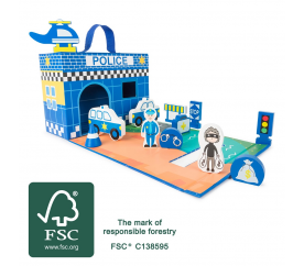 Small Foot Dřevěná policejní stanice v kufříku