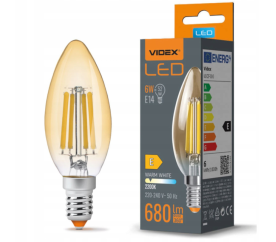 LED žárovka AMBER filament - E14 - 6W - teplá bílá