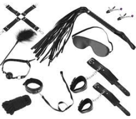 Sada doplňků BDSM Bondage černá ISO 8082