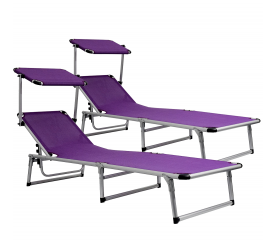 Aga Zahradní set polohovacích lehátek GARDEN EXCLUSIVE MC372310L Lila