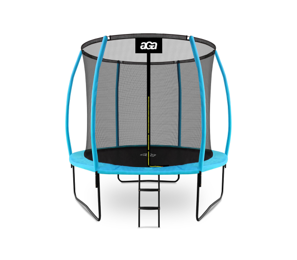 Aga SPORT EXCLUSIVE Trampolína 250 cm Světle modrá + ochranná síť + žebřík