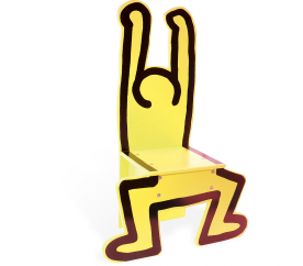 Vilac Dřevěná židle Keith Haring žlutá