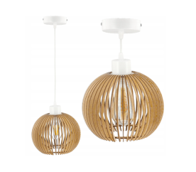 LED stropní svítidlo LUCA05 - 1xE27 - WHITE WOOD BALL