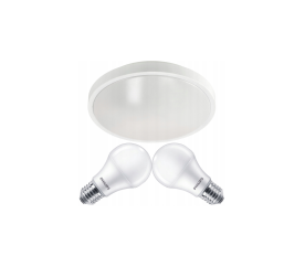 LED stropní svítidlo 2x E27 + 2x žárovka Philips E27 10W 1055lm