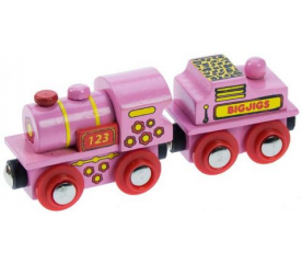 Bigjigs Rail Růžová mašinka s tendrem Poškozený obal