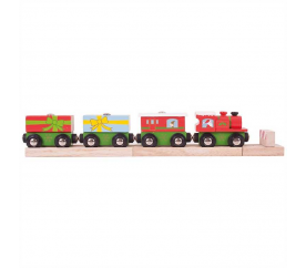 Bigjigs Rail Vánoční vláček + 3 koleje