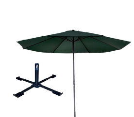 Aga Slunečník CLASSIC 400 cm Dark Green + stojan - nejsou stojany, neobnovovat