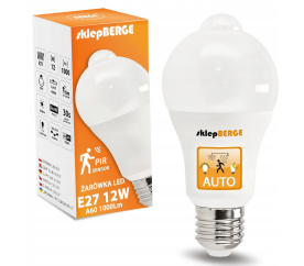 LED žárovka E27 - 12W - NW - s pohybovým a soumrakovým senzorem