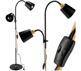 Stojací LED lampa STL035 - 2xE27 černá
