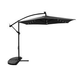 Aga Zahradní slunečník 300 cm Šedý s LED osvětlením 6DAZ198 - II. JAKOST