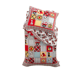 KidKraft Povlečení mikrovlákno FIRE TRUCK 100x150, 60x75 cm