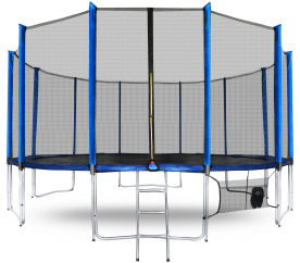 Aga SPORT PRO Trampolína 460 cm Modrá + ochranná síť  + žebřík + kapsa na obuv