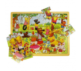 Bigjigs Toys Dřevěné puzzle medvědí piknik 24 dílků