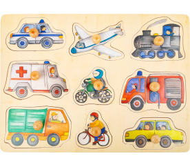 Small Foot Dřevěné puzzle Dopravní prostředky