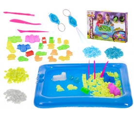 Aga4Kids Svítící kinetický písek + pískoviště + formičky