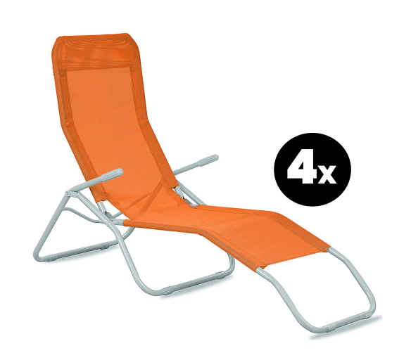 Aga 4x Zahradní lehátko SIESTA Oranžové