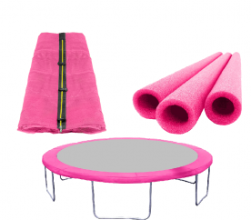AGA Set FIT Pink Vnitřní ochranná síť 250 cm na 6 tyčí + Kryt pružin + Pěnová ochrana