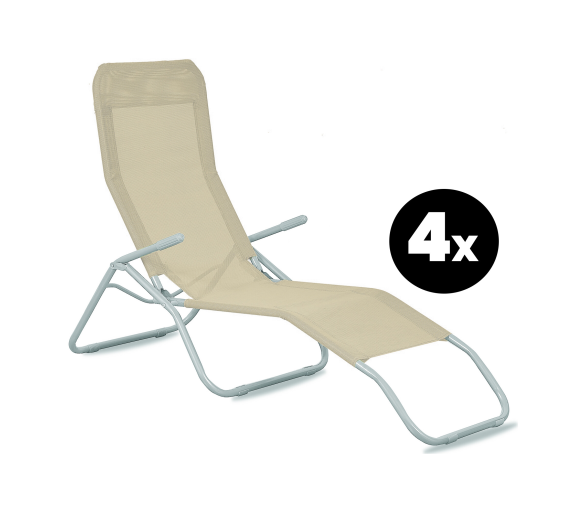 Aga 4x Zahradní lehátko SIESTA Béžové