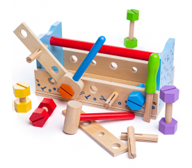 Bigjigs Toys Ponk a přepravka na nářadí 2v1