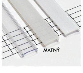 Matný difuzor KLIK pro profily A, B, C, 1m