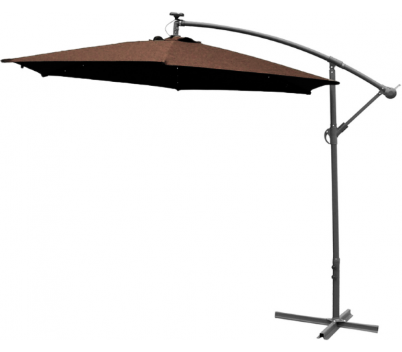 Aga Zahradní slunečník konzolový EXCLUSIV LED 300 cm Coffee