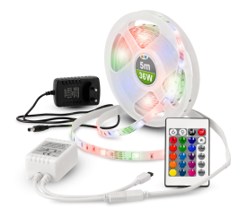 LED RGB pásek 5m + dálkové ovládání + napájecí zdroj 36W