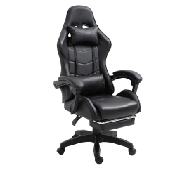 Aga Herní židle Černá s opěrkou pro nohy