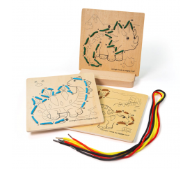 Bigjigs Toys Provlékání podle čísel Dinosauři