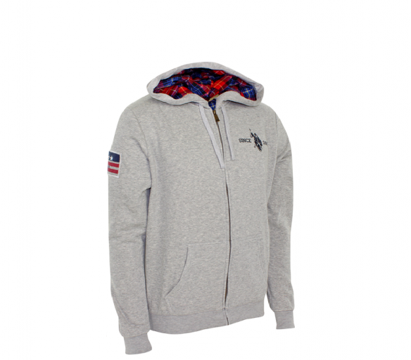 U.S. Polo ASSN. Mikina s kapucí Grey Melange