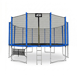 Aga SPORT PRO Trampolína 500 cm Modrá + ochranná síť + žebřík + kapsa na obuv