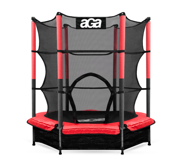 Aga Dětská trampolína 140 cm Červená + ochranná síť