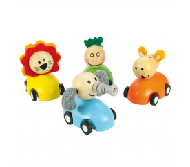 Bigjigs Toys Barevné auto se zvířátky 1ks