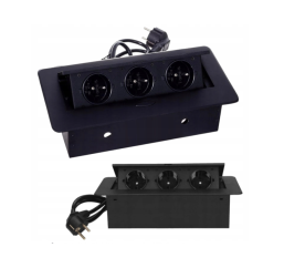 Zásuvkový sloupek pro desku stolu 3x230V