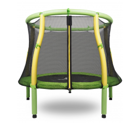 Aga Dětská trampolína 116 cm Světle zeleno-žlutá + ochranná síť