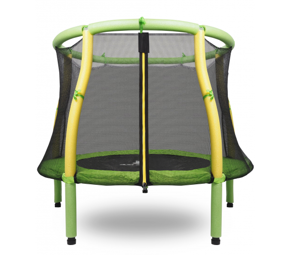 Aga Dětská trampolína 116 cm Světle zeleno-žlutá + ochranná síť
