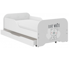 Wooden Toys Dětská postel Love White 140x70 cm
