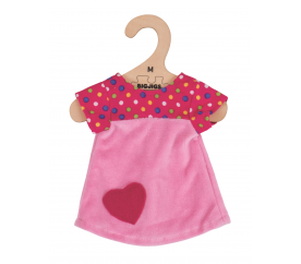 Bigjigs Toys Růžové tričko se srdíčkem pro panenku 34 cm