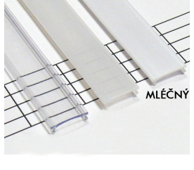 Mléčný difuzor KLIK pro profily A, B, C, 1m