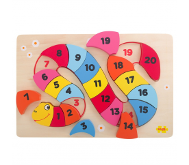 Bigjigs Toys Vkládací puzzle čísla had