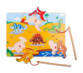 Bigjigs Toys Dřevěné chytání dinosaurů