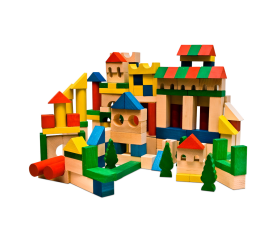 EkoToys Dřevěné kostky barevné 180 ks