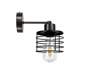 Nástěnná lampa - kinkiet - E27 - PRUŽINA - černá