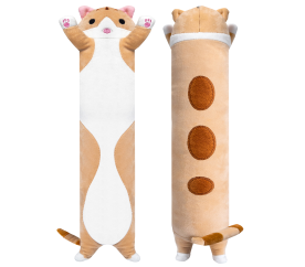 Aga4Kids Plyšový polštář Kočka Hnědá 110 cm