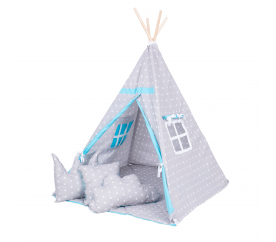 Aga4Kids Dětské Teepee Šedo modré