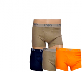 Emporio Armani Boxerky 3-PACK Orange, Khaki, Navy