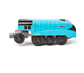 Bigjigs Rail Elektrická lokomotiva Mallard modrá