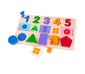 Bigjigs Toys Didaktická deska Čísla, barvy, tvary